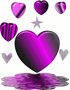 Gif animé coeurs violets
